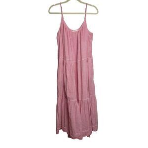 Xirena Pink White Striped Tiered Sundress Sz. M